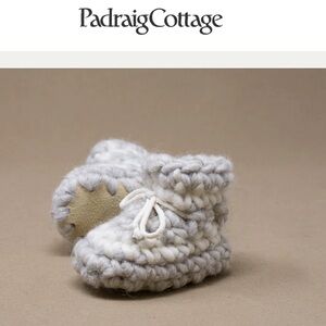 Padraig Cottage Newborn Slippers Wool Baby Shoes 100% Sheep’s Wool Grey NWT